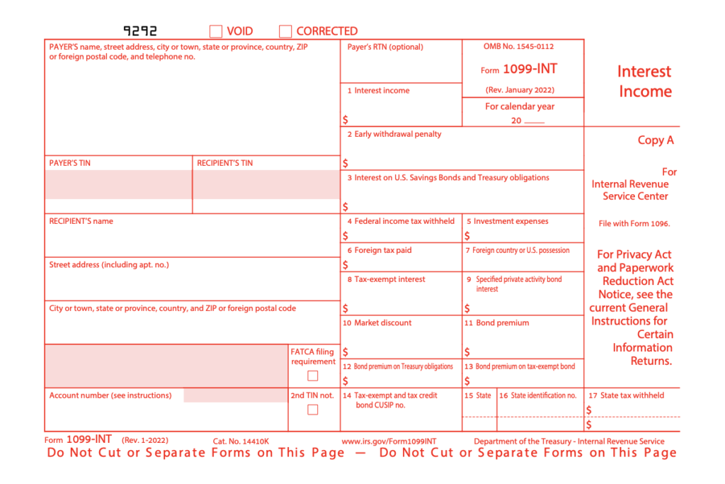 IRS Form 1099-INT for 2021