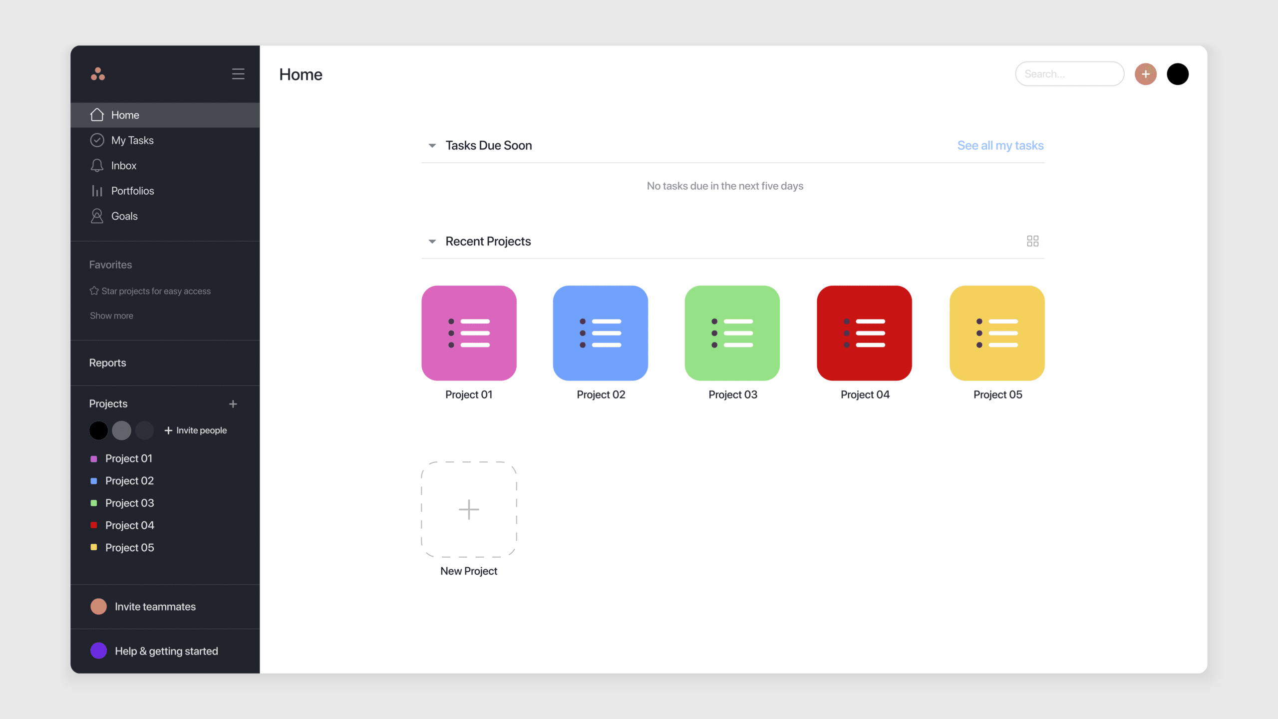 A screenshot of the Asana user interface, project management software for large teams.