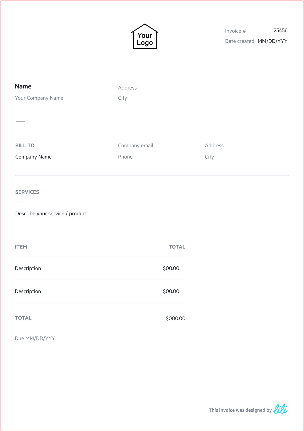 Free Excel Invoice Templates Lili