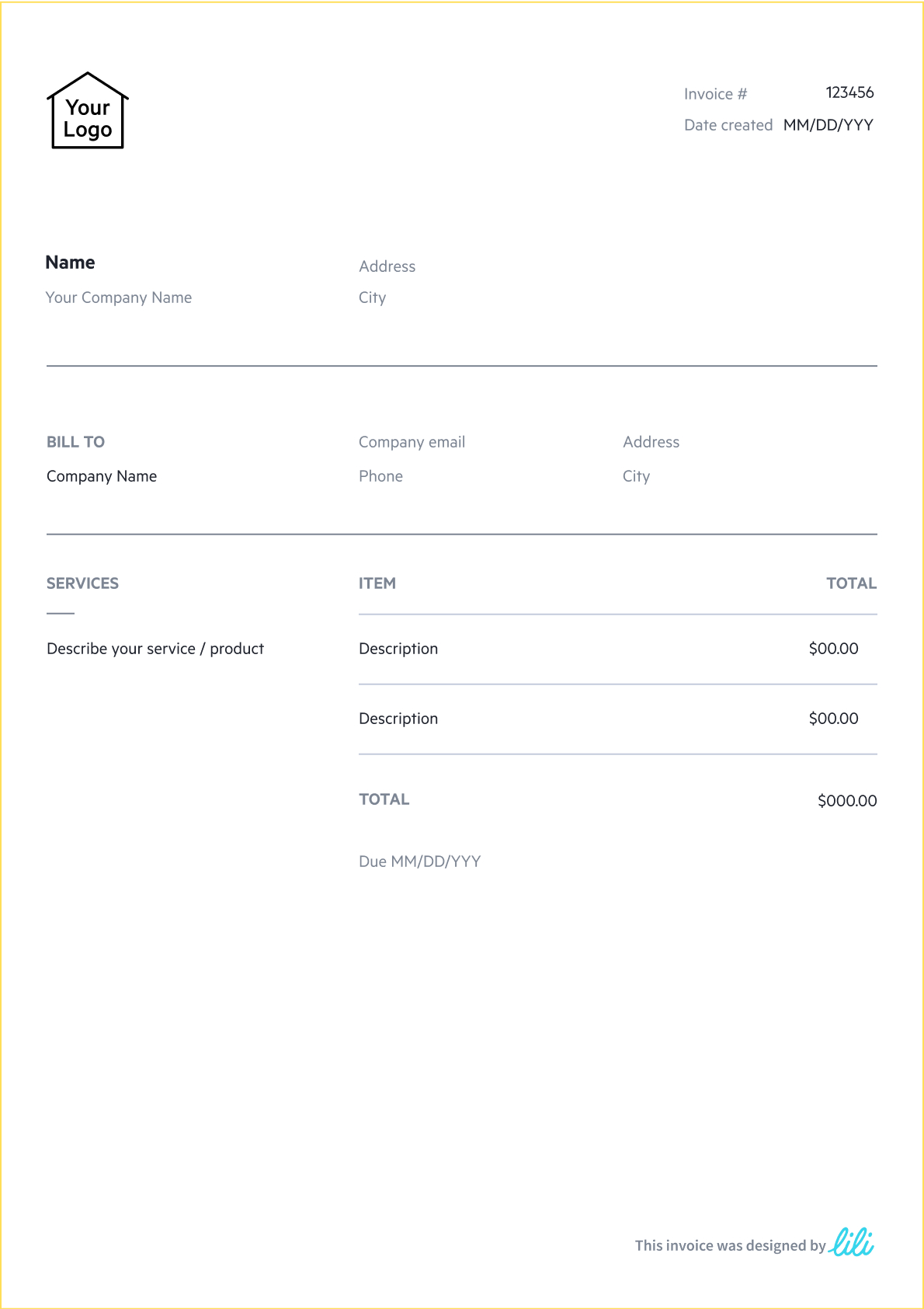 blank invoice templates