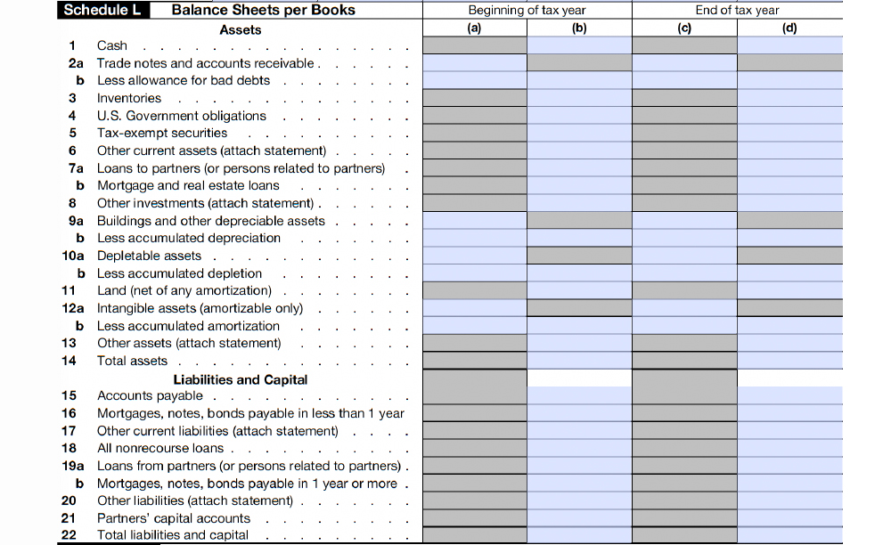 Form 1065 Instructions U S Return Of Partnership Income