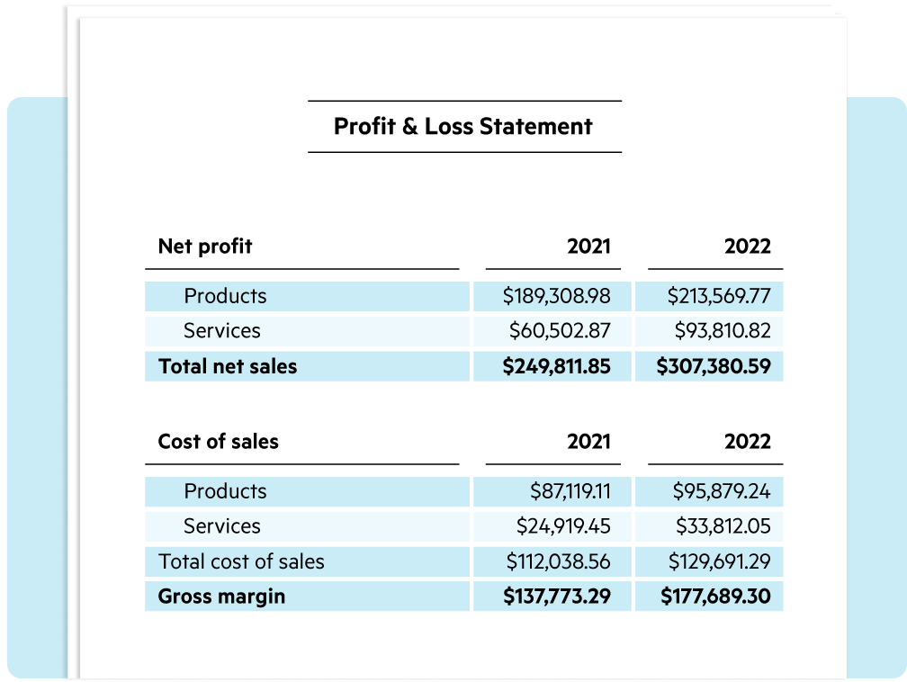 What Should A Profit And Loss Statement Include